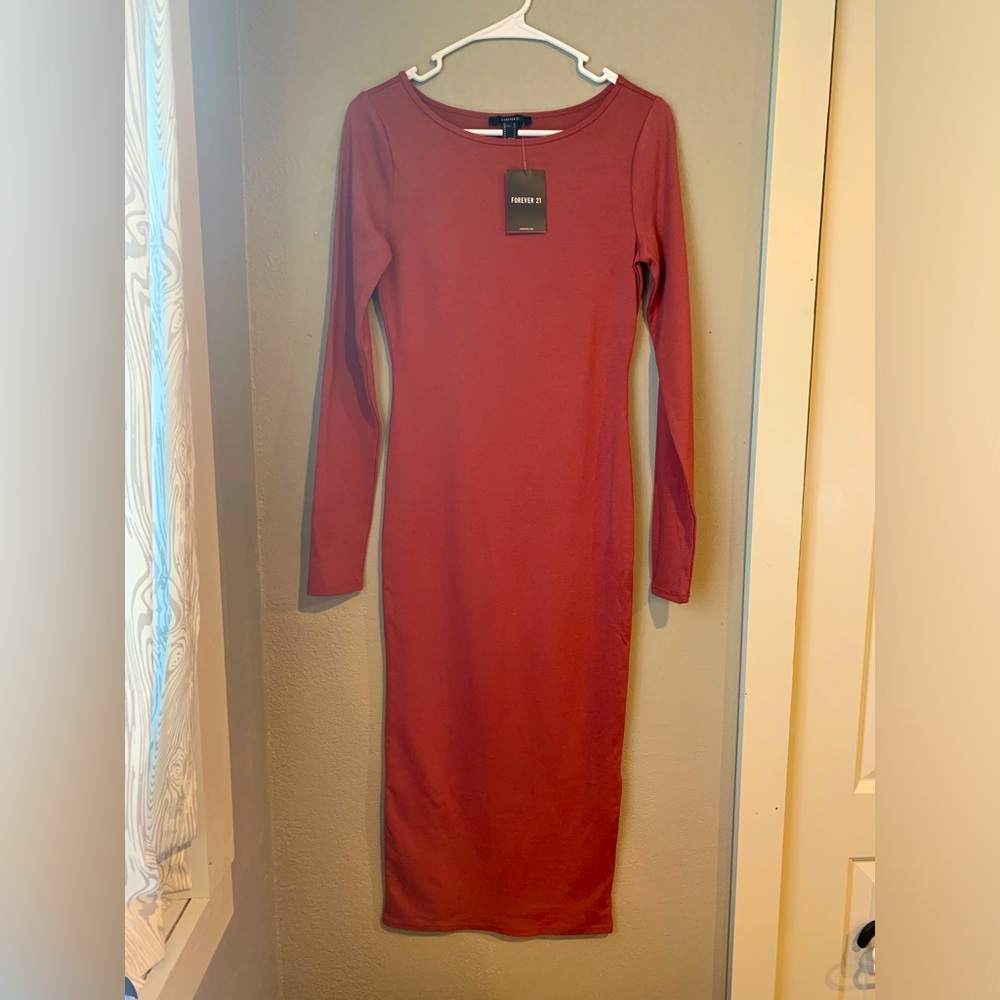 NEW Forever 21 Rose Pink Midi Dress